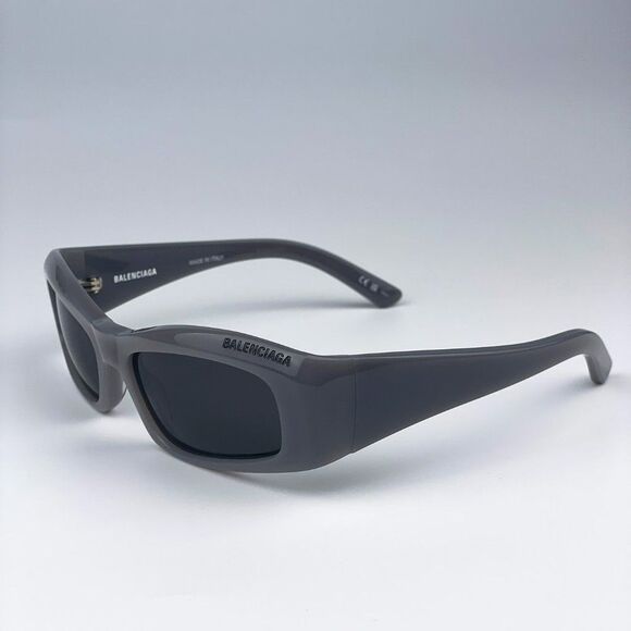Balenciaga BB0266S 003 Sunglasses Grey Rectangle Unisex - Picture 2 of 13